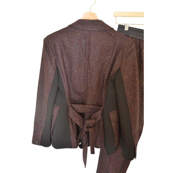 Rag & Bone Vera Donegal Wool Blend Burgundy Pants Suit XS - Picture 2 of 7